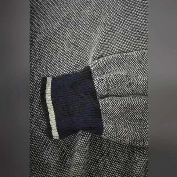 HACKETT Grey Navy Blue Cotton Cashmere  Shawl Collar Knit Sweater Medium Italy - Picture 8 of 10